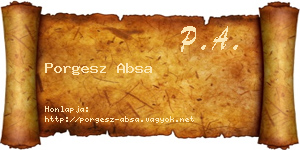 Porgesz Absa névjegykártya